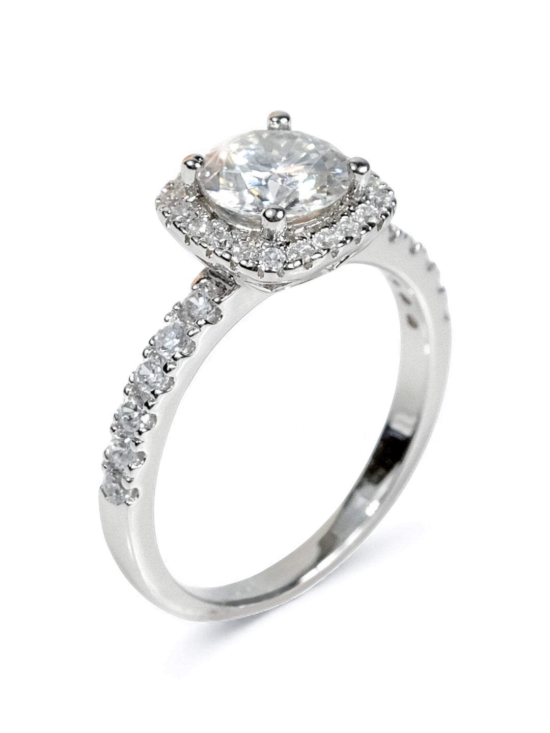 Grace Halo – Moissanite Engagement Ring 1.0ct (D Color, VS1)
