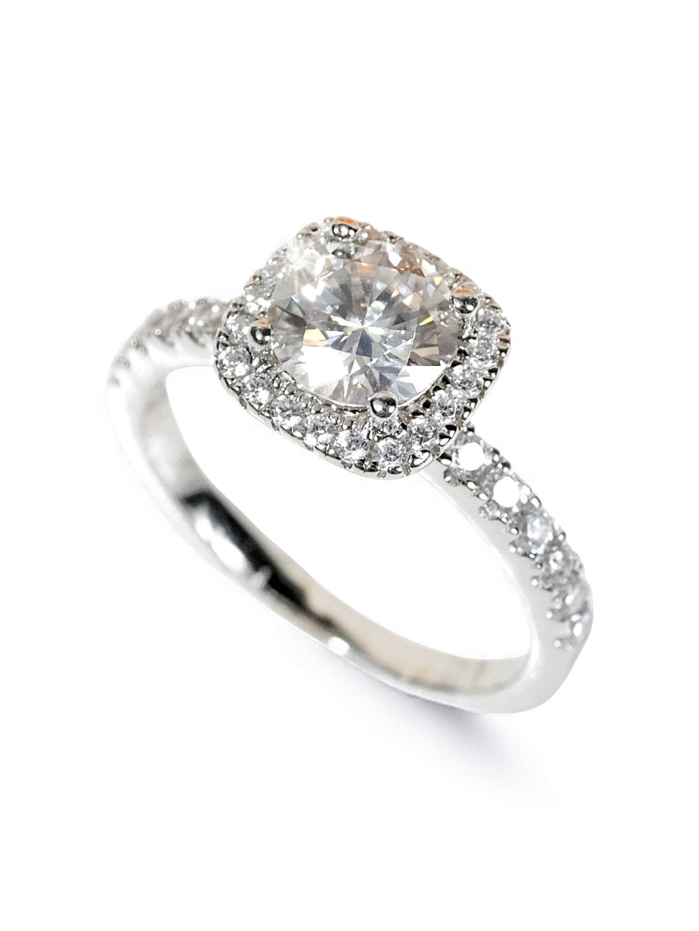 Grace Halo – Moissanite Engagement Ring 1.0ct (D Color, VS1)