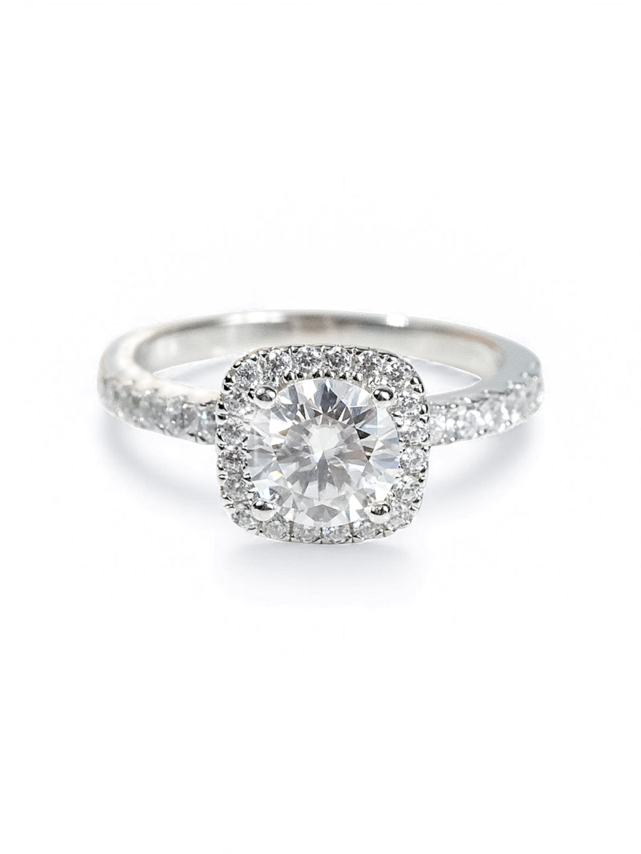 Grace Halo – Moissanite Engagement Ring 1.0ct (D Color, VS1)