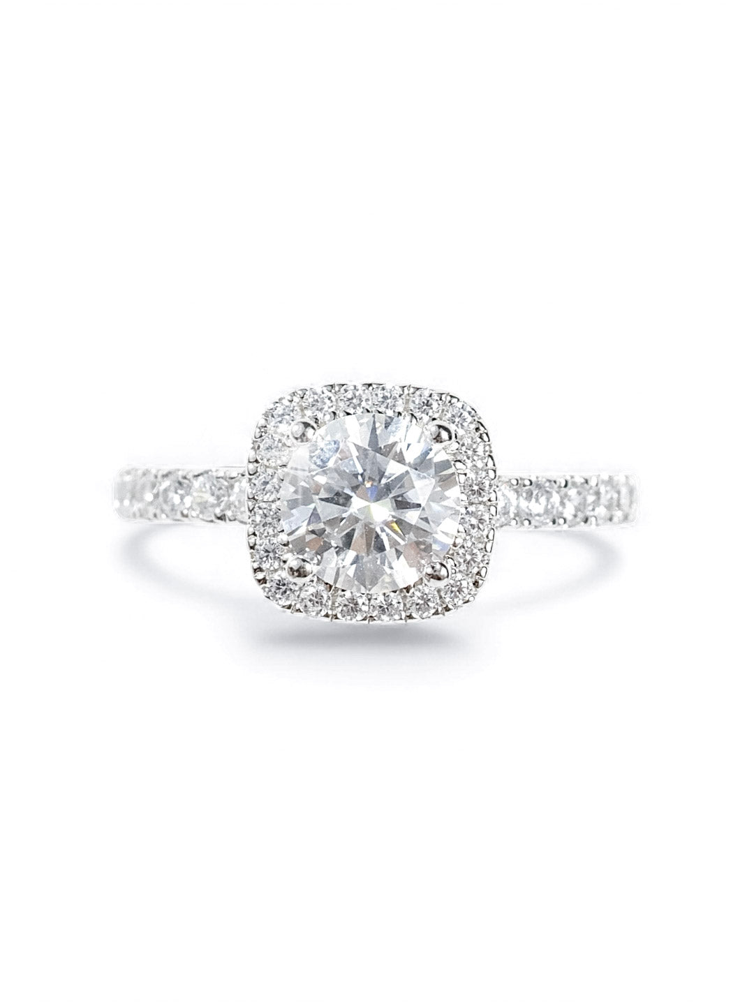 Grace Halo – Moissanite Engagement Ring 1.0ct (D Color, VS1)