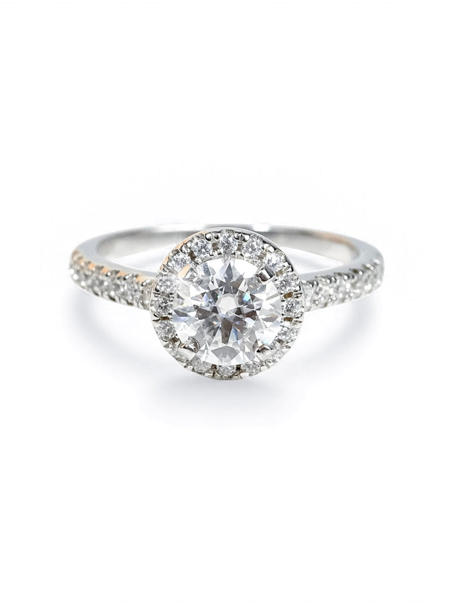 Luna Halo - Moissanite Engagement Ring 1.0ct (D Color, VS1)