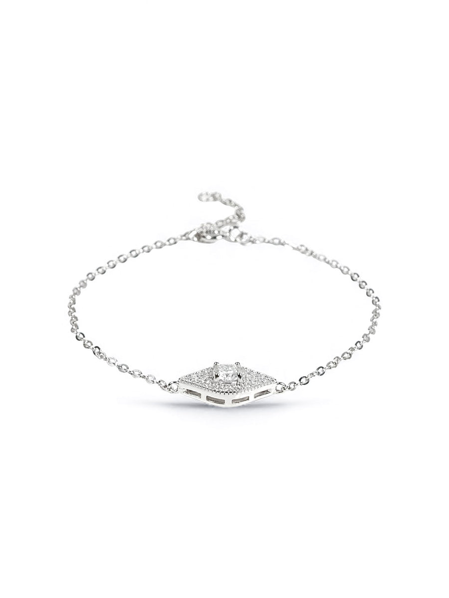 Aurora Square – Moissanite Halo Bracelet | LB LuxeBrilliance