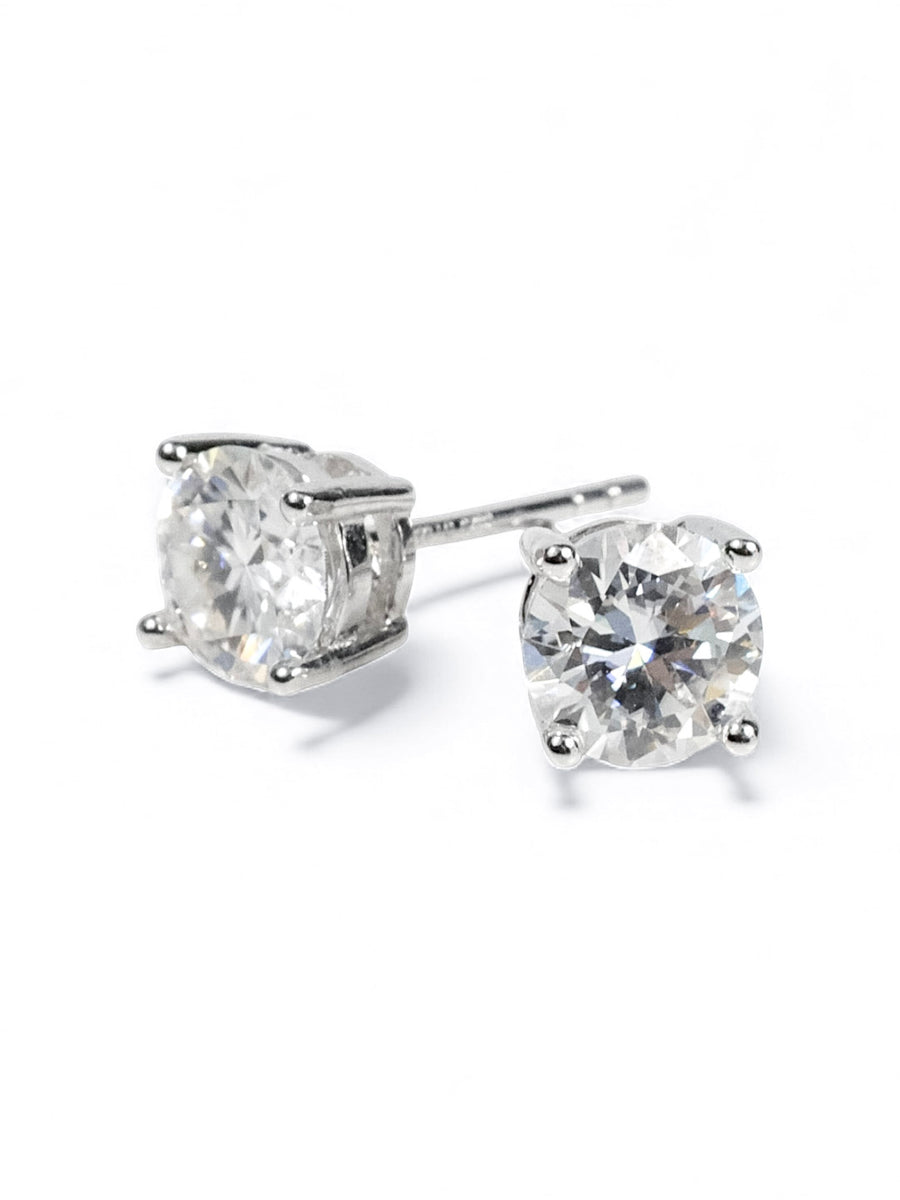 Moissanite Stud Earrings 2.0ct D Color VS1 | Brilliance Solitaire | LB LuxeBrilliance