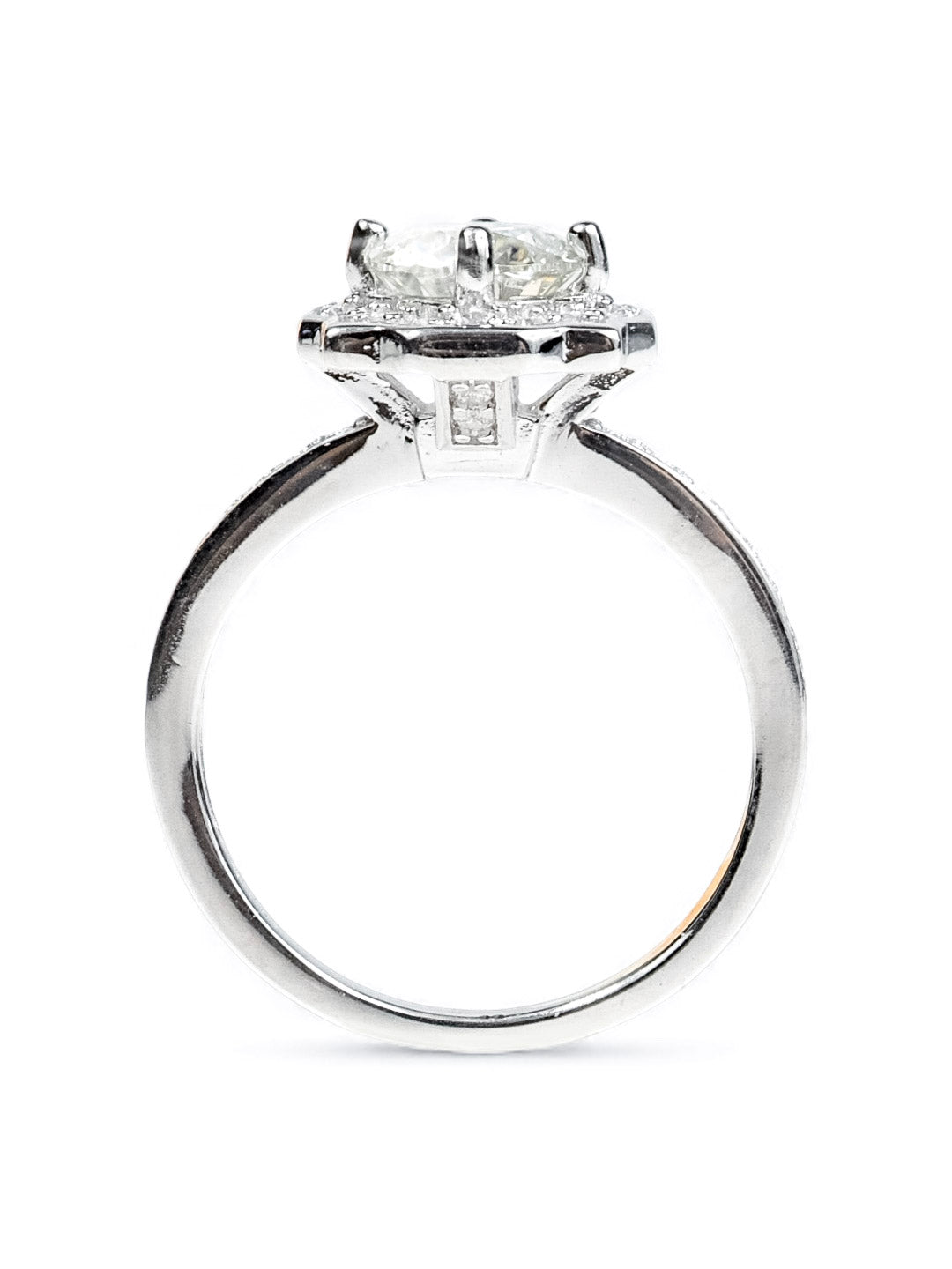 Floral Radiance – แหวน Halo Moissanite 1ct น้ำ D VS1 | LB LuxeBrilliance
