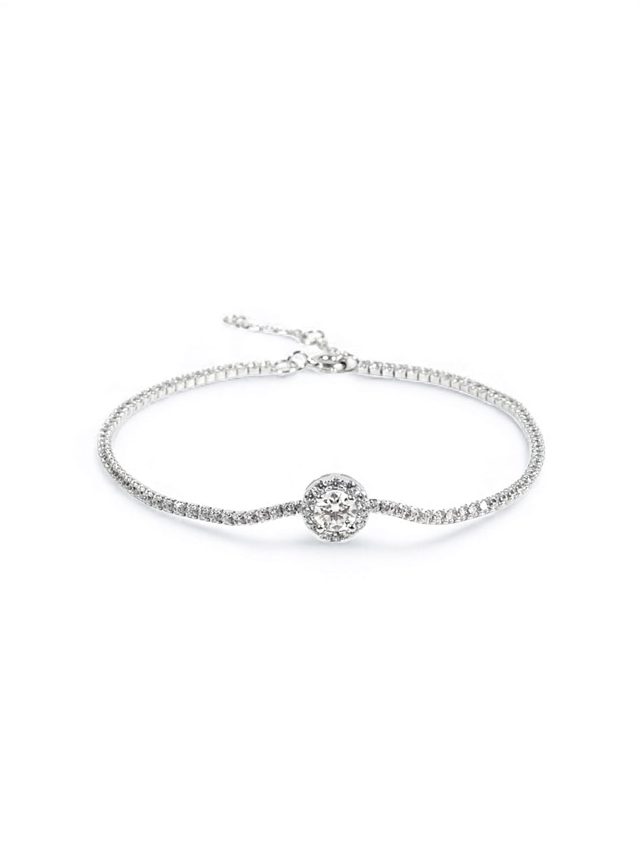 Luna Halo – สร้อยข้อมือ Moissanite น้ำ D VS1 | LB LuxeBrillianc