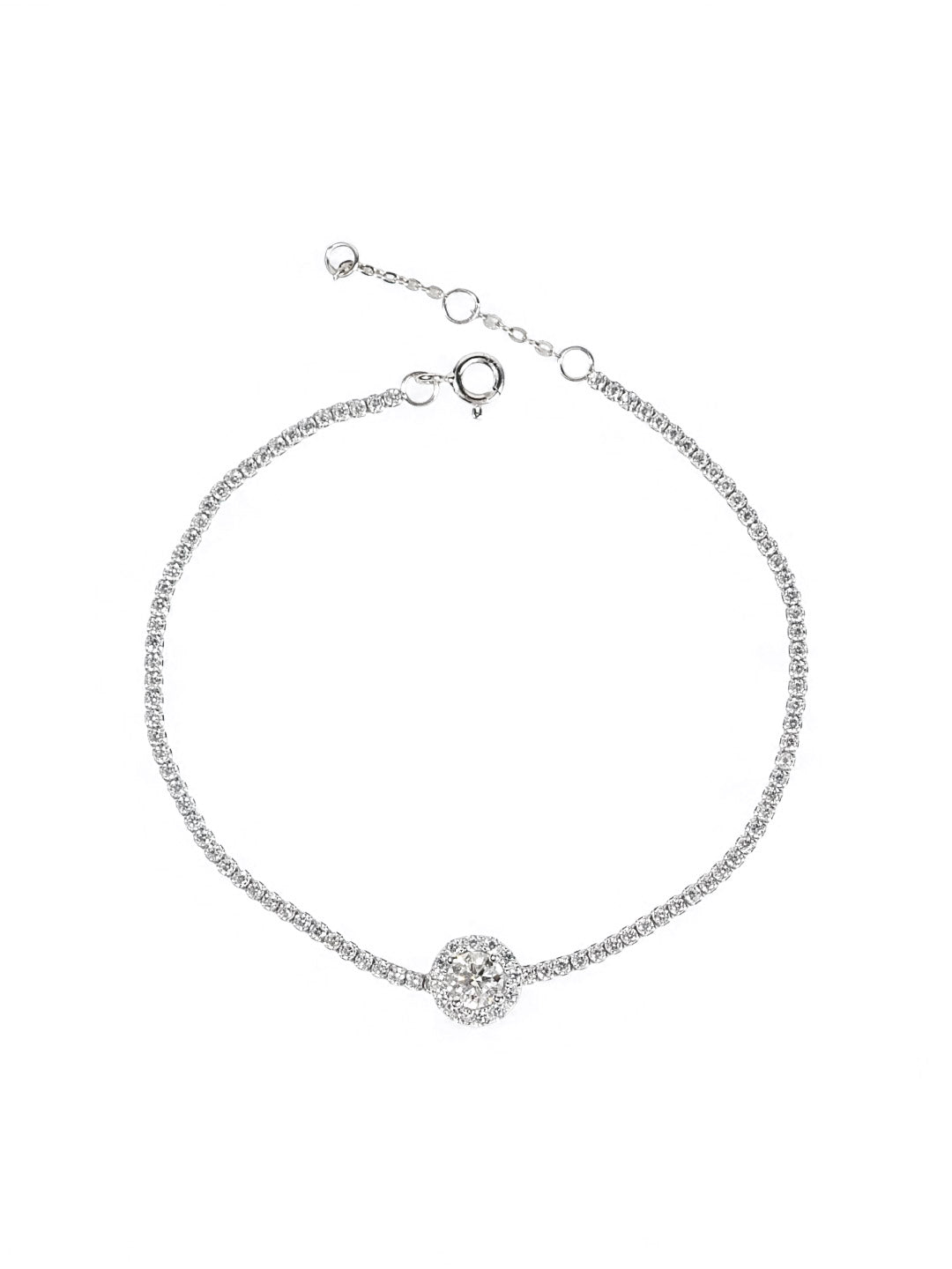 Luna Halo – สร้อยข้อมือ Moissanite น้ำ D VS1 | LB LuxeBrillianc