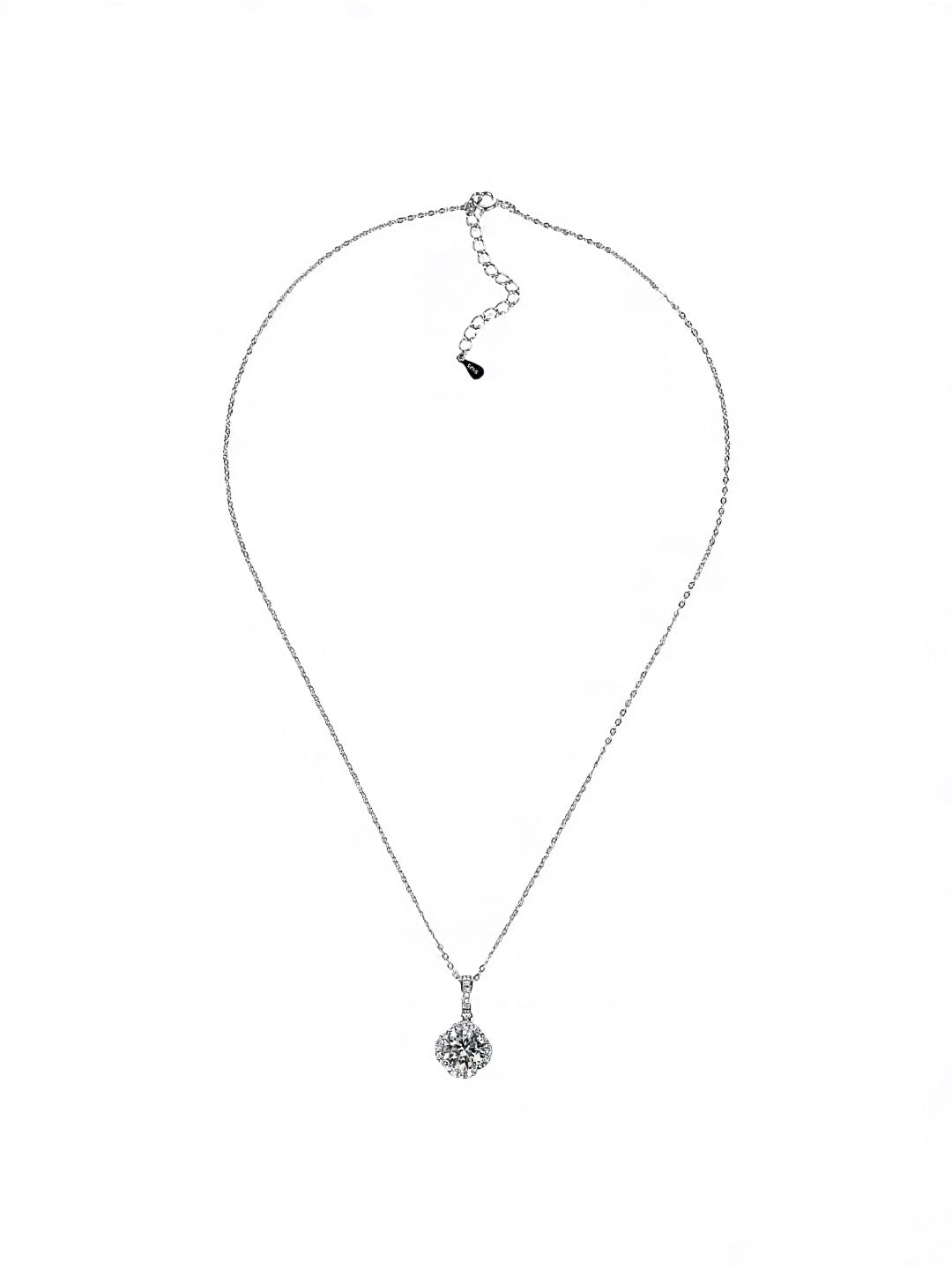 Round Halo Lumière – สร้อยคอ Moissanite 2.0ct | LB LuxeBrilliance