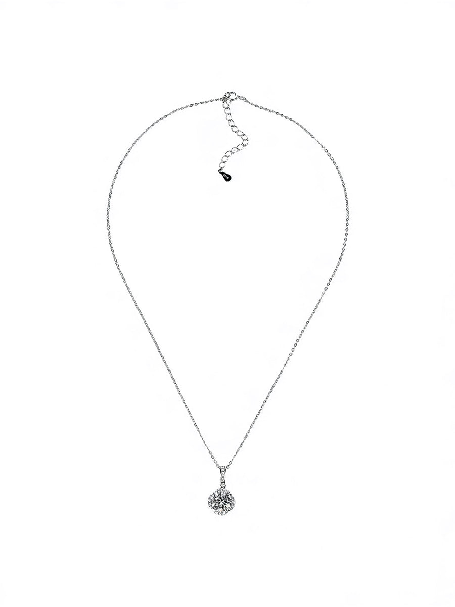 Round Halo Lumière – สร้อยคอ Moissanite 2.0ct | LB LuxeBrilliance