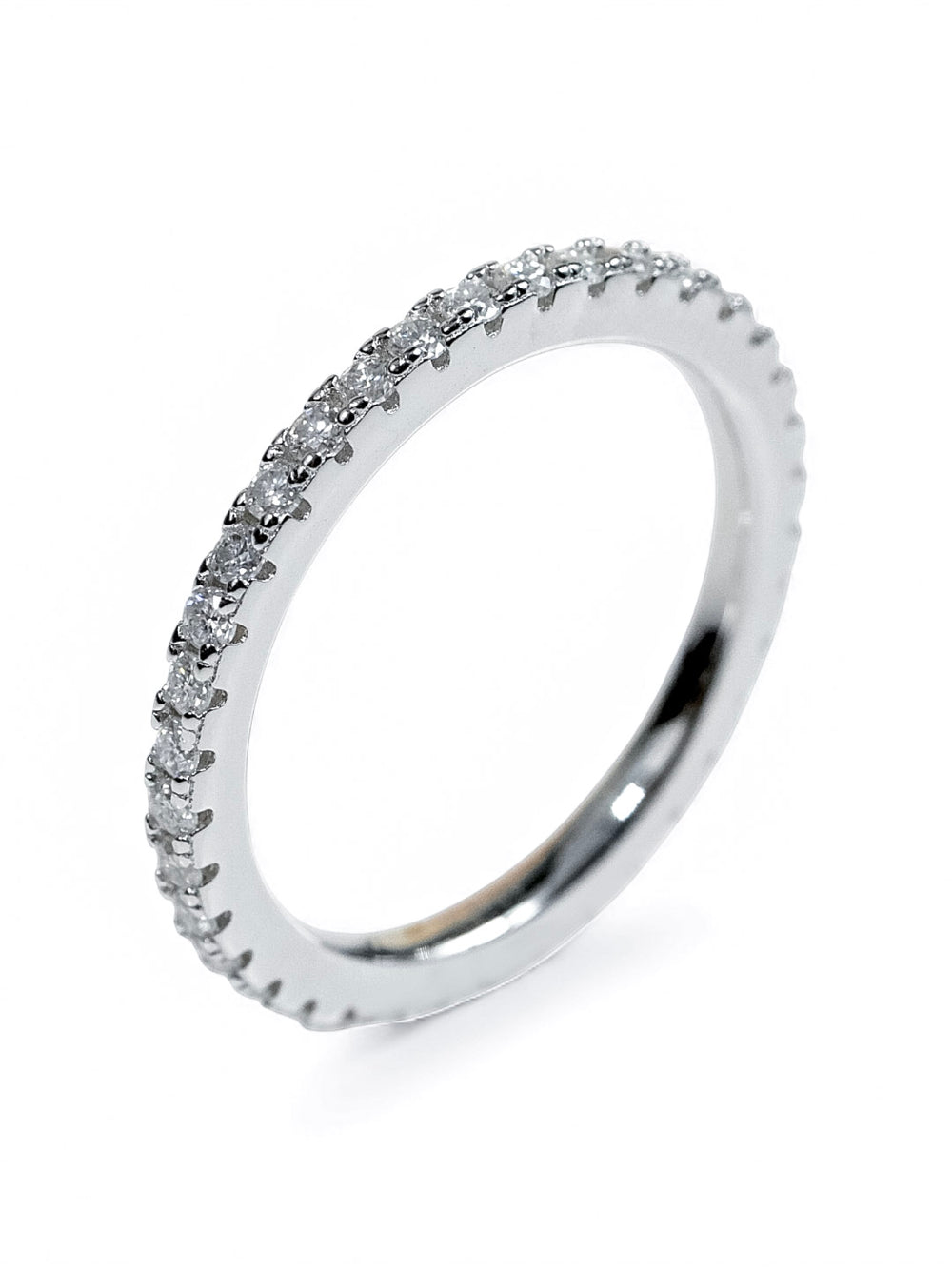 Slim Eternity – แหวนเรียง Moissanite Half Eternity น้ำ D VS1 | LB LuxeBrilliance
