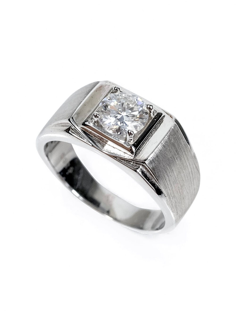 Titan Square – แหวนแต่งงานผู้ชาย Moissanite น้ำ D VS1 | LB LuxeBrilliance
