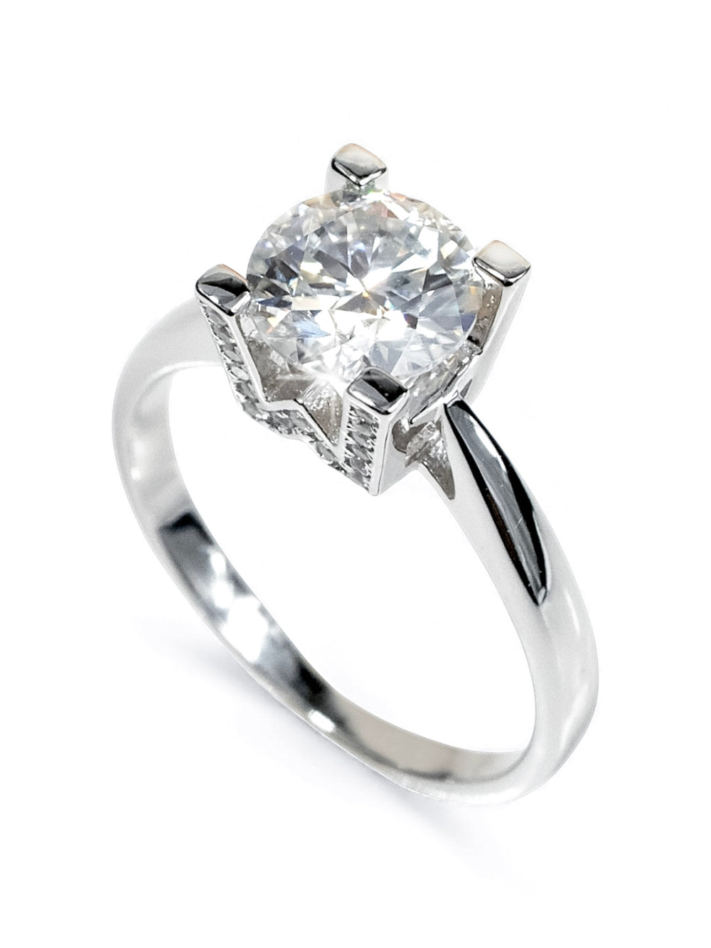 W Emblem – แหวนหมั้น Moissanite Signature 1ct น้ำ D VS1 | LB LuxeBrilliance