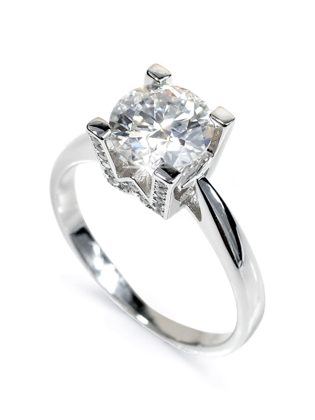 W Emblem – แหวนหมั้น Moissanite Signature 1ct น้ำ D VS1 | LB LuxeBrilliance